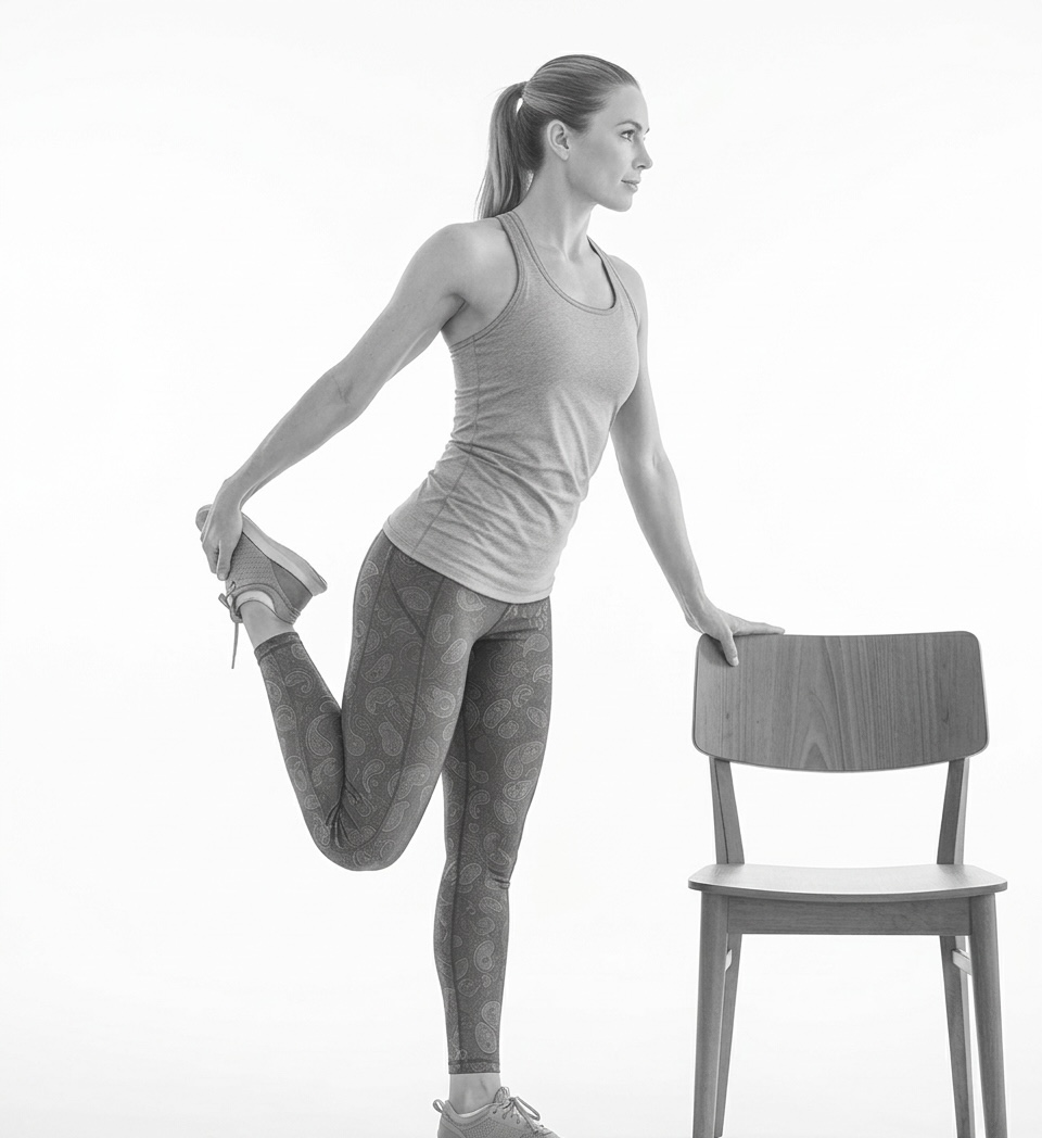 Step 1 for Standing Quadriceps Stretch  exercise