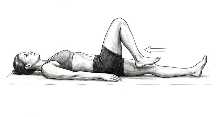 Step 2 for Heel slides exercise