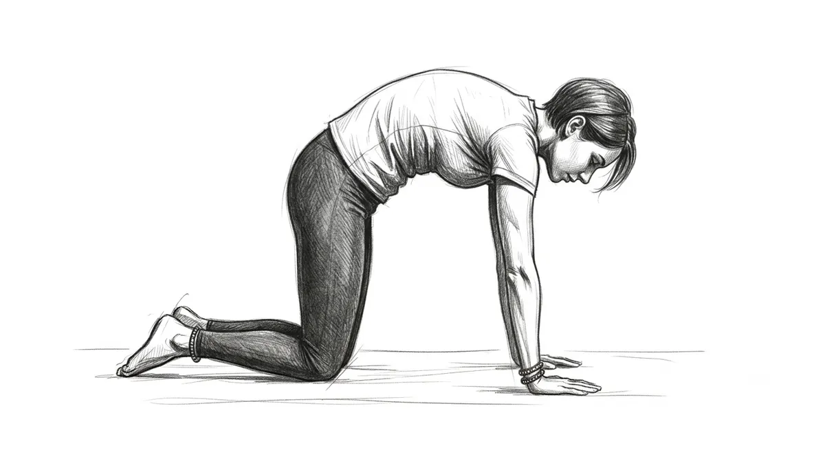 Step 3 for Cat and Cow stretch exercise