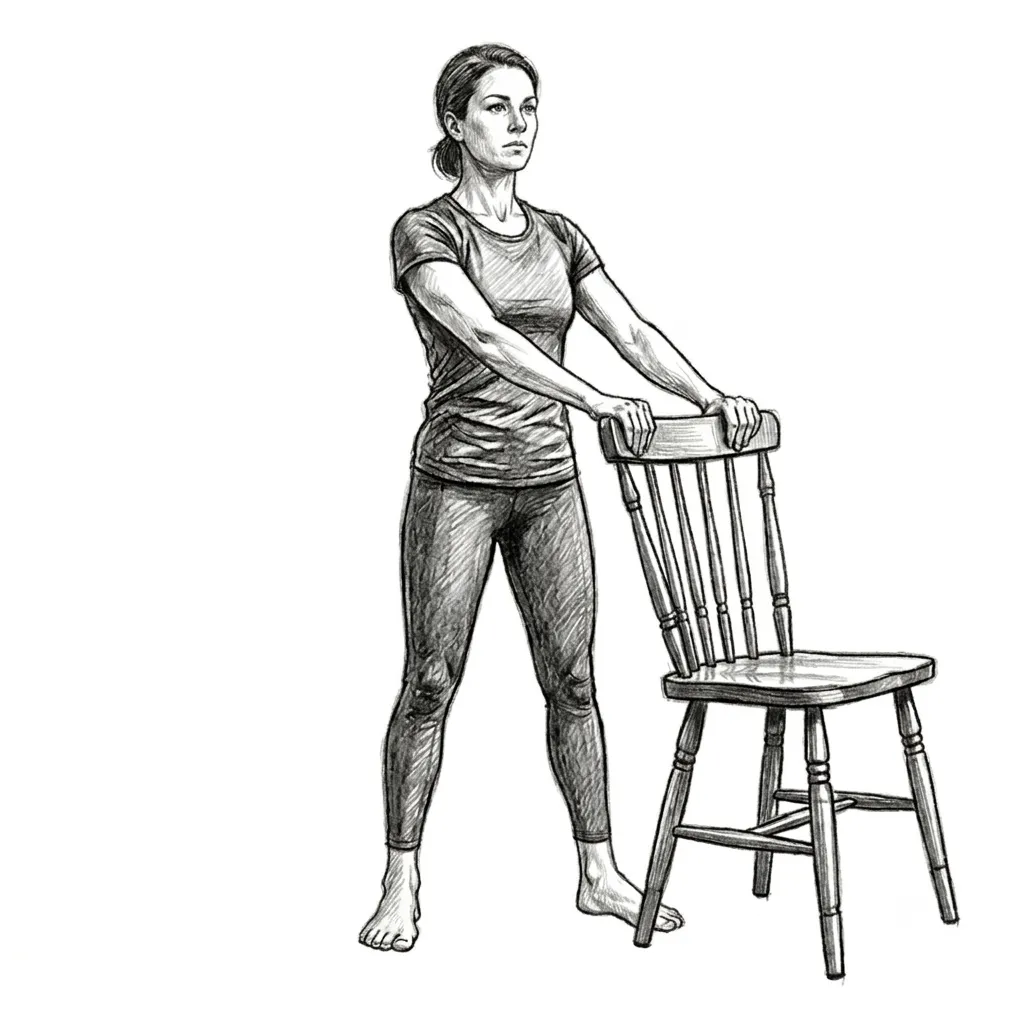 Step 1 for Standing calf raise exercise