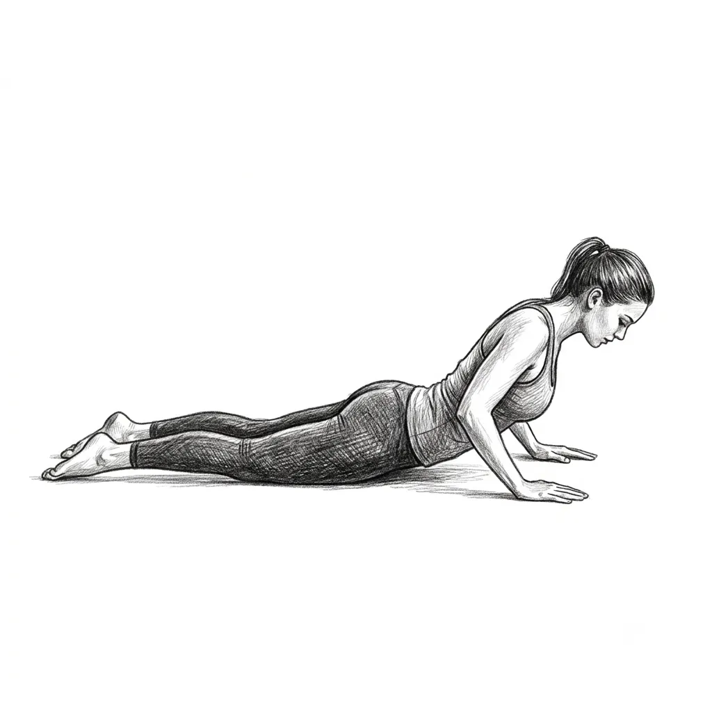 Step 2 for Cobra stretch exercise