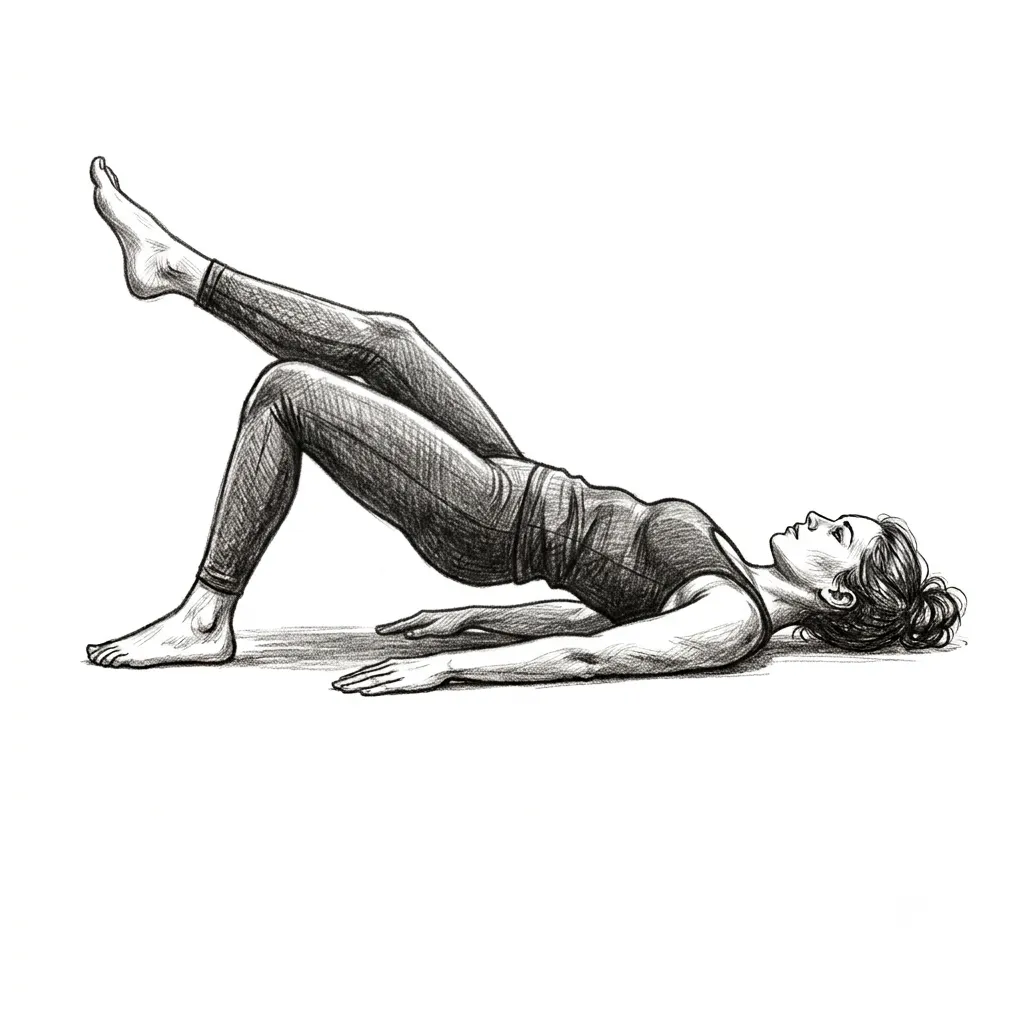 Step 4 for Single leg glute bridge  exercise