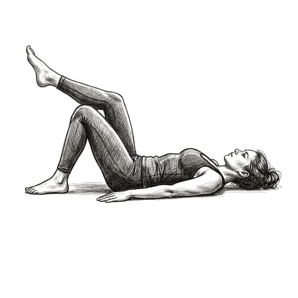 Step 5 for Single leg glute bridge  exercise