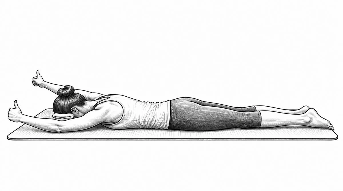Step 2 for Prone Y exercise