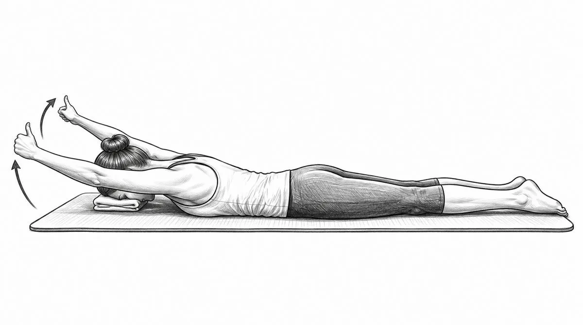 Step 3 for Prone Y exercise