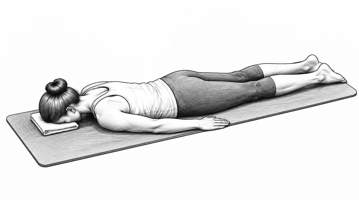 Step 1 for Prone T exercise