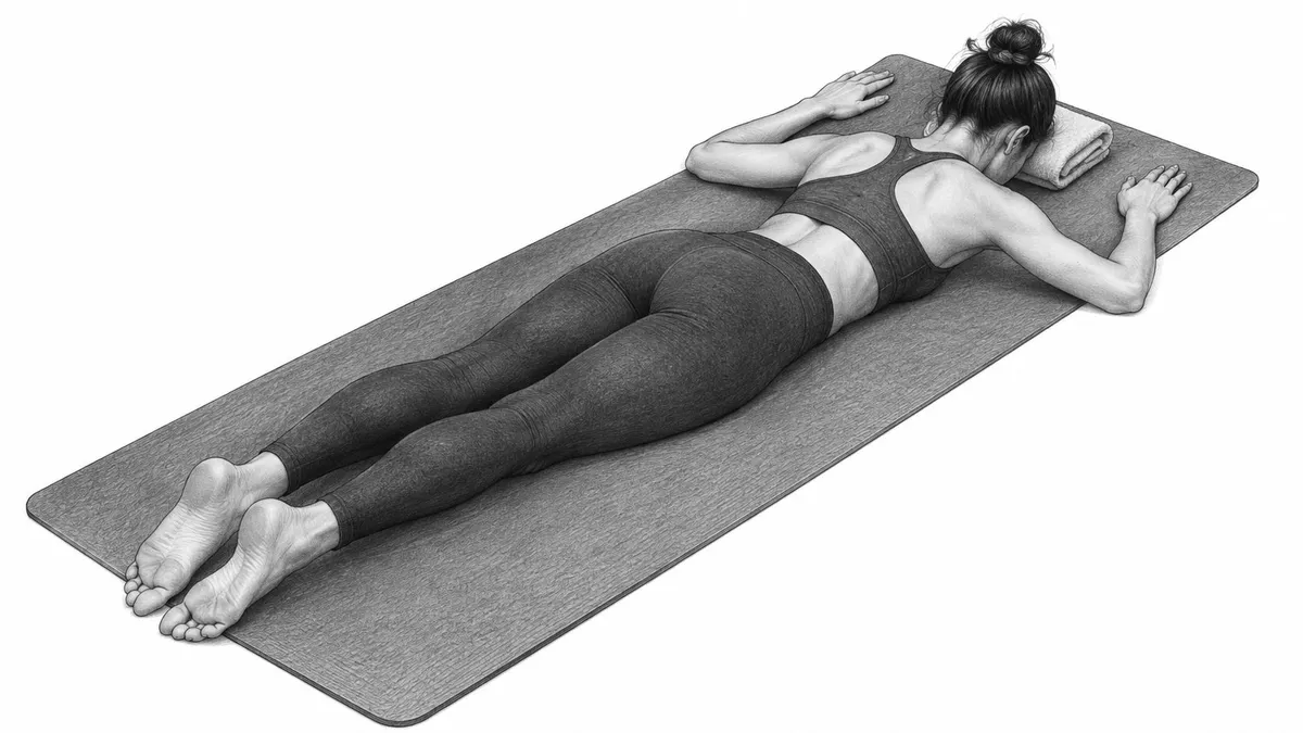 Step 2 for Prone W exercise