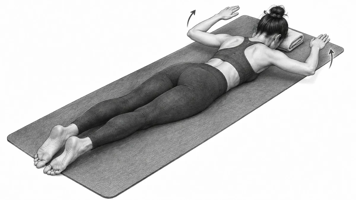 Step 3 for Prone W exercise
