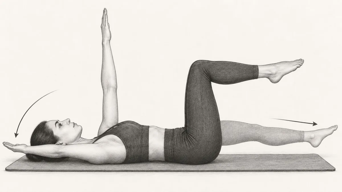 Step 2 for Dead Bug exercise