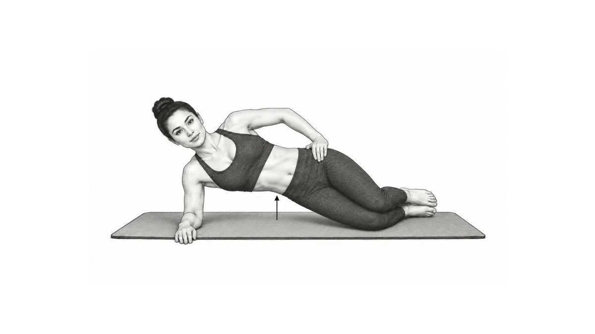 Step 2 for Side Plank (Modified, on Knees) exercise