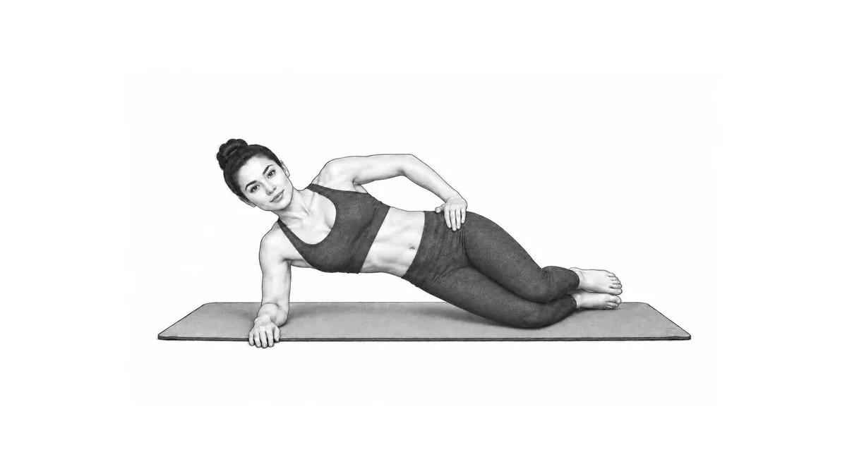 Step 3 for Side Plank (Modified, on Knees) exercise