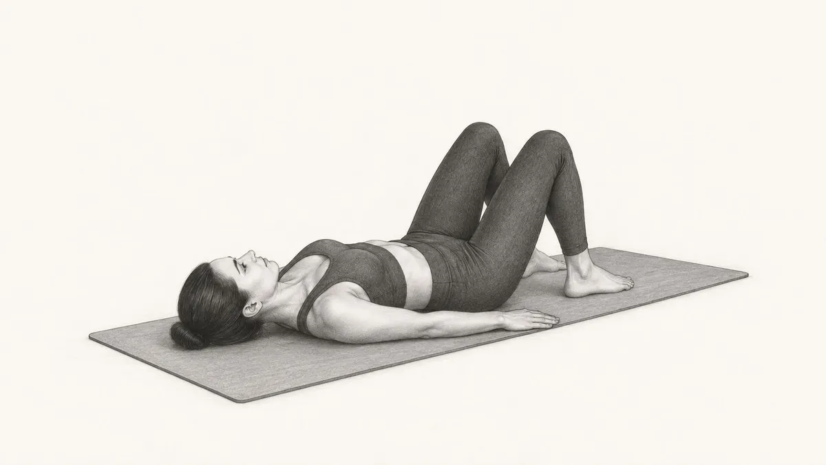 Step 1 for Happy Baby Stretch (Supine) exercise