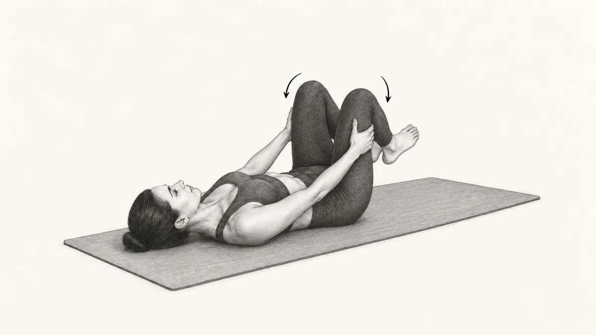 Step 2 for Happy Baby Stretch (Supine) exercise