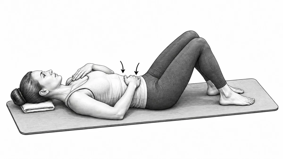 Step 4 for Diaphragmatic Breathing in Supine exercise