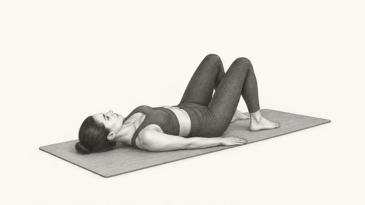 Step 1 for Supine Butterfly Stretch exercise