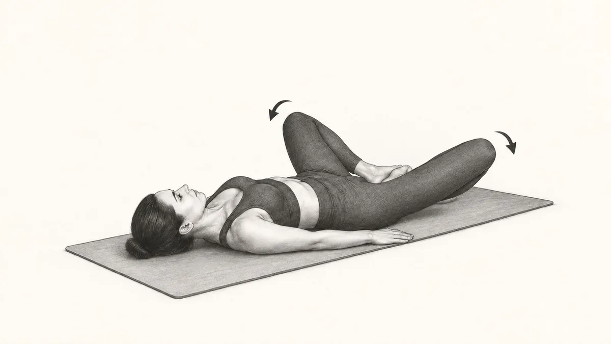 Step 2 for Supine Butterfly Stretch exercise