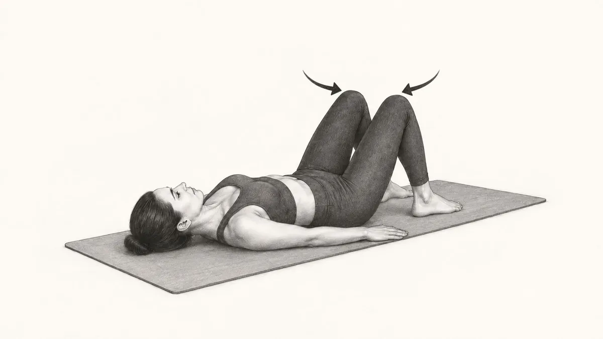 Step 4 for Supine Butterfly Stretch exercise