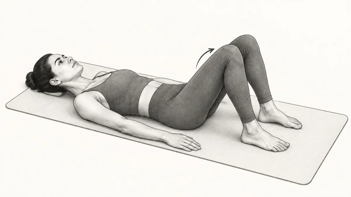 Step 4 for Bent Knee Fall-Out in Supine exercise