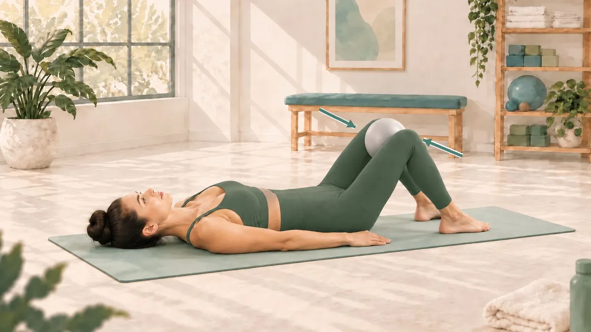 Hip Adductor Ball Squeeze in Supine