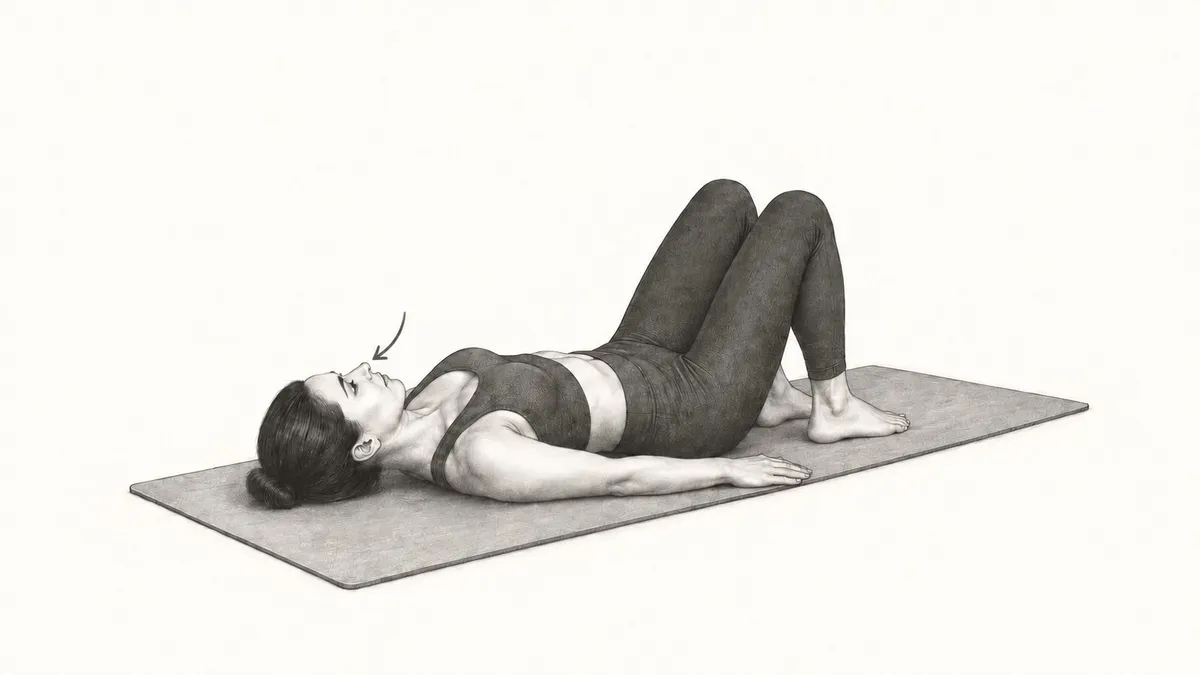 Step 2 for Kegel Exercise in Supine exercise