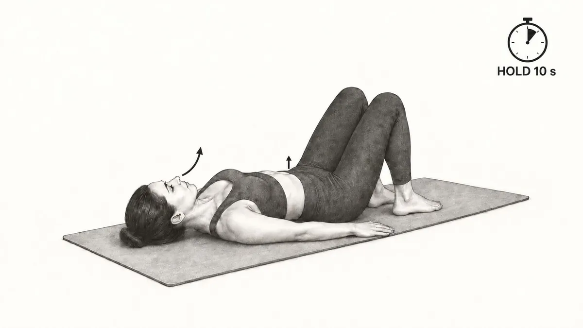 Step 3 for Kegel Exercise in Supine exercise