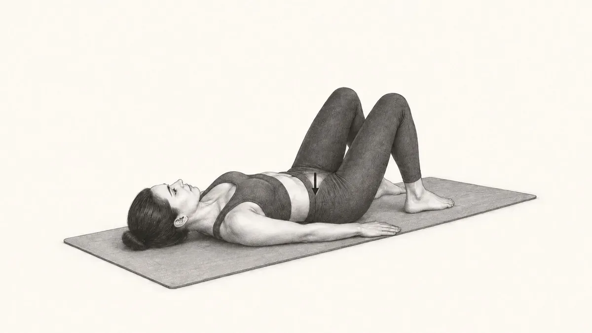 Step 4 for Kegel Exercise in Supine exercise
