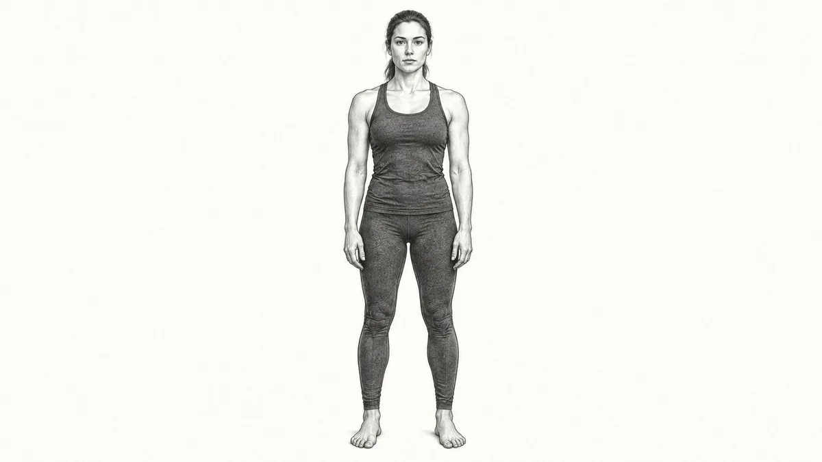 Step 1 for Posterior Deltoid Stretch (Cross-Body) in Standing exercise