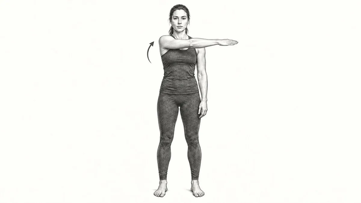 Step 2 for Posterior Deltoid Stretch (Cross-Body) in Standing exercise