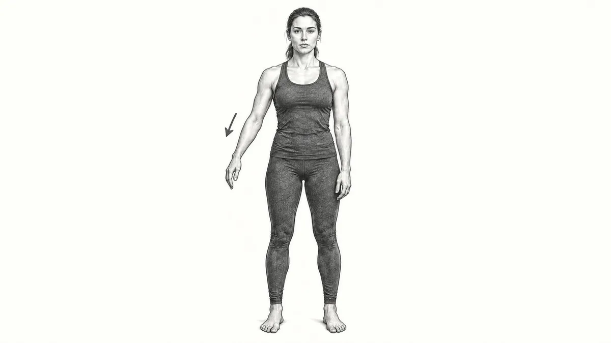 Step 4 for Posterior Deltoid Stretch (Cross-Body) in Standing exercise