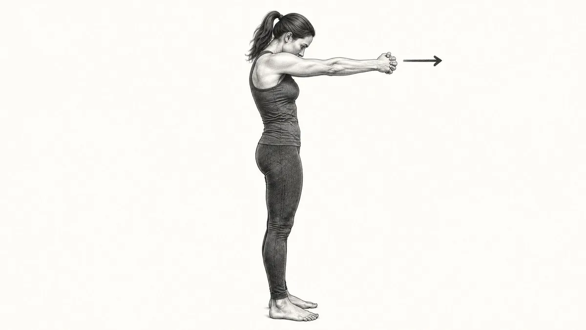 Step 3 for Rhomboid Stretch in Standing exercise