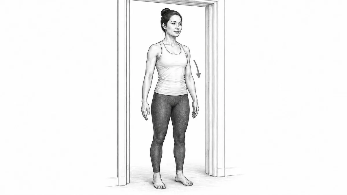 Step 4 for Pectoralis Major Stretch (Doorway) in Standing exercise