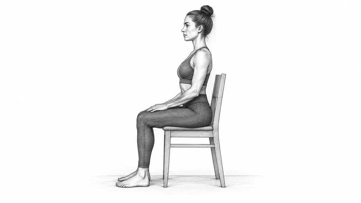 Step 1 for Chin Tuck in Sitting exercise