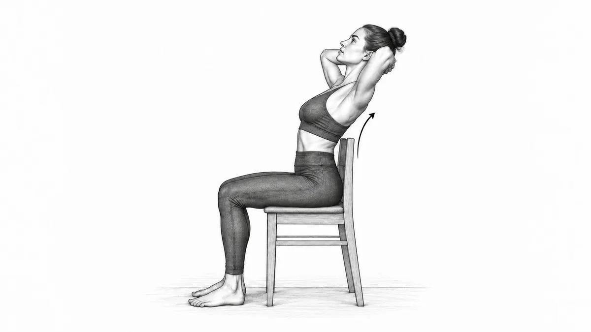 Step 2 for Seated Thoracic Extension over Chair Back exercise