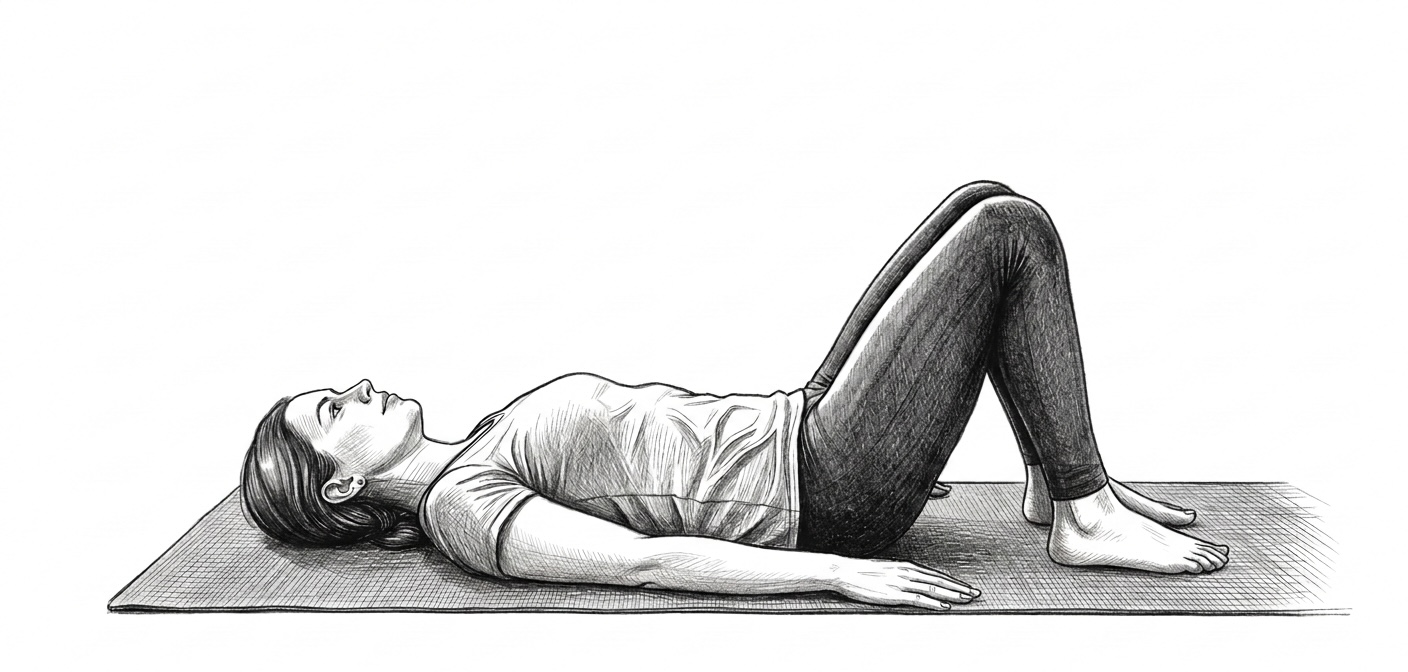 Step 1 for Single Knee to Chest stretch exercise