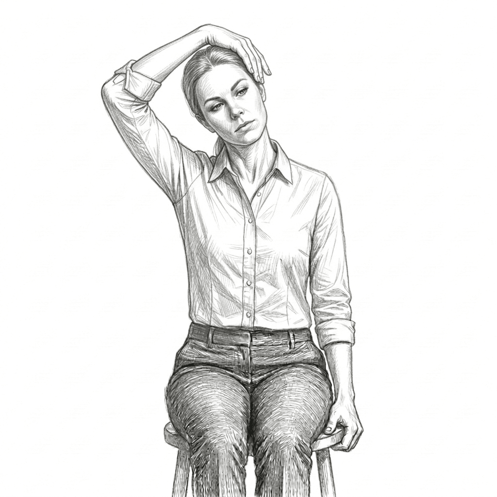Step 4 for Upper Trapezius Stretch exercise