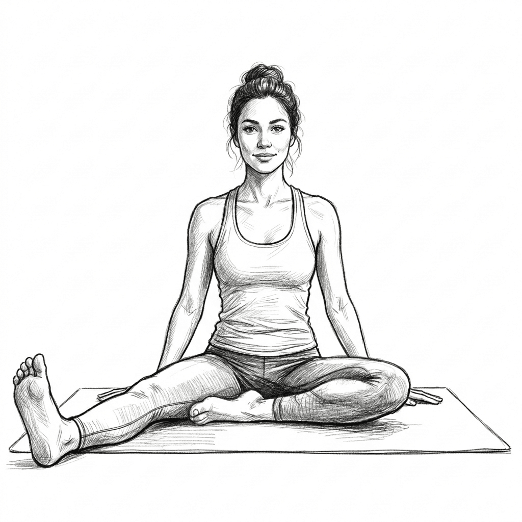 Step 1 for Seated Hamstring Stretch exercise