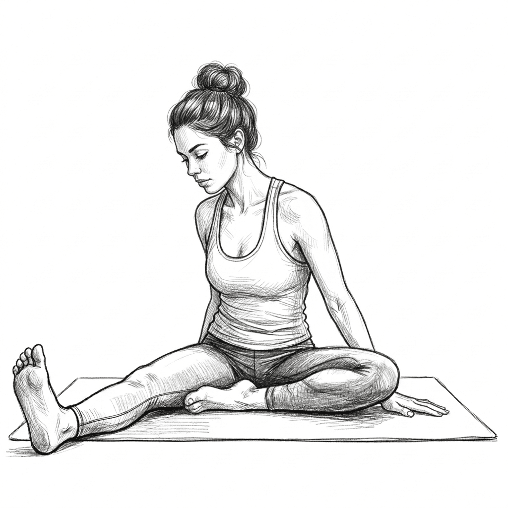 Step 2 for Seated Hamstring Stretch exercise