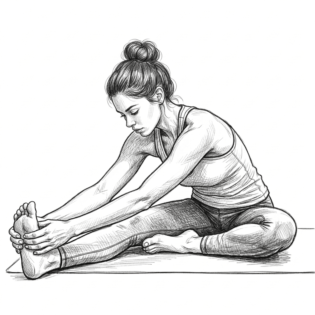 Step 3 for Seated Hamstring Stretch exercise