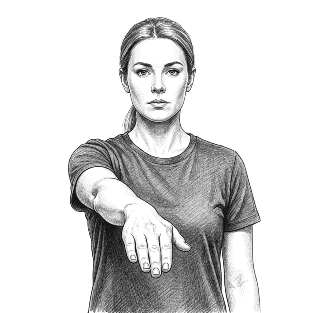 Step 1 for Wrist Extensor Stretch exercise