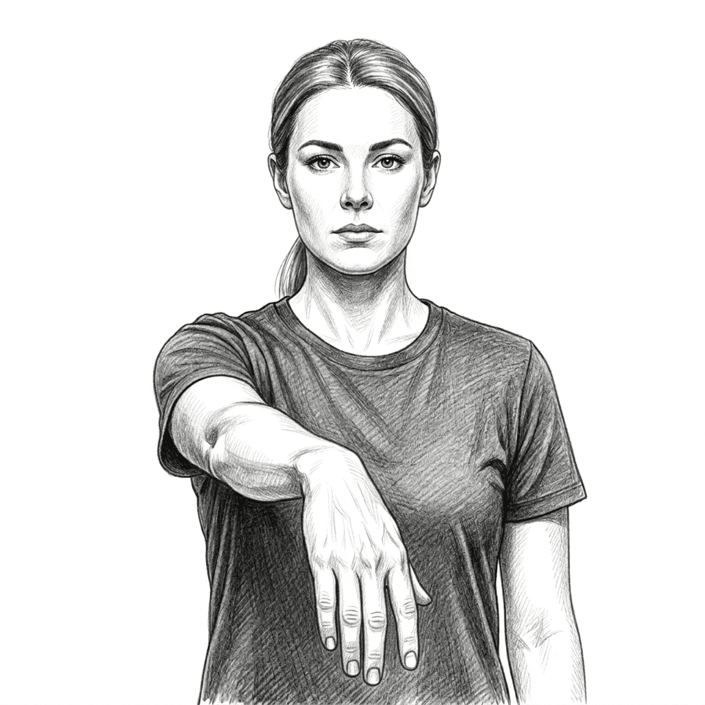 Step 2 for Wrist Extensor Stretch exercise