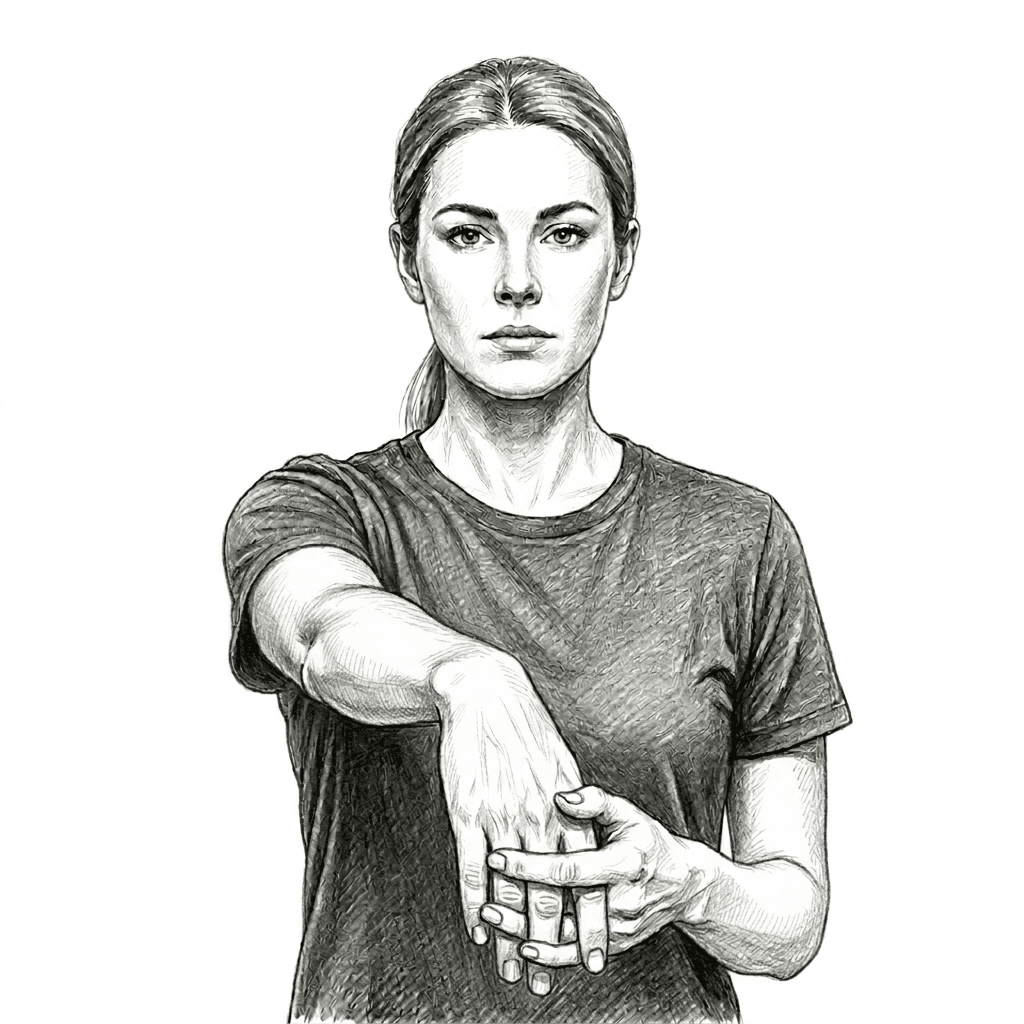 Step 3 for Wrist Extensor Stretch exercise