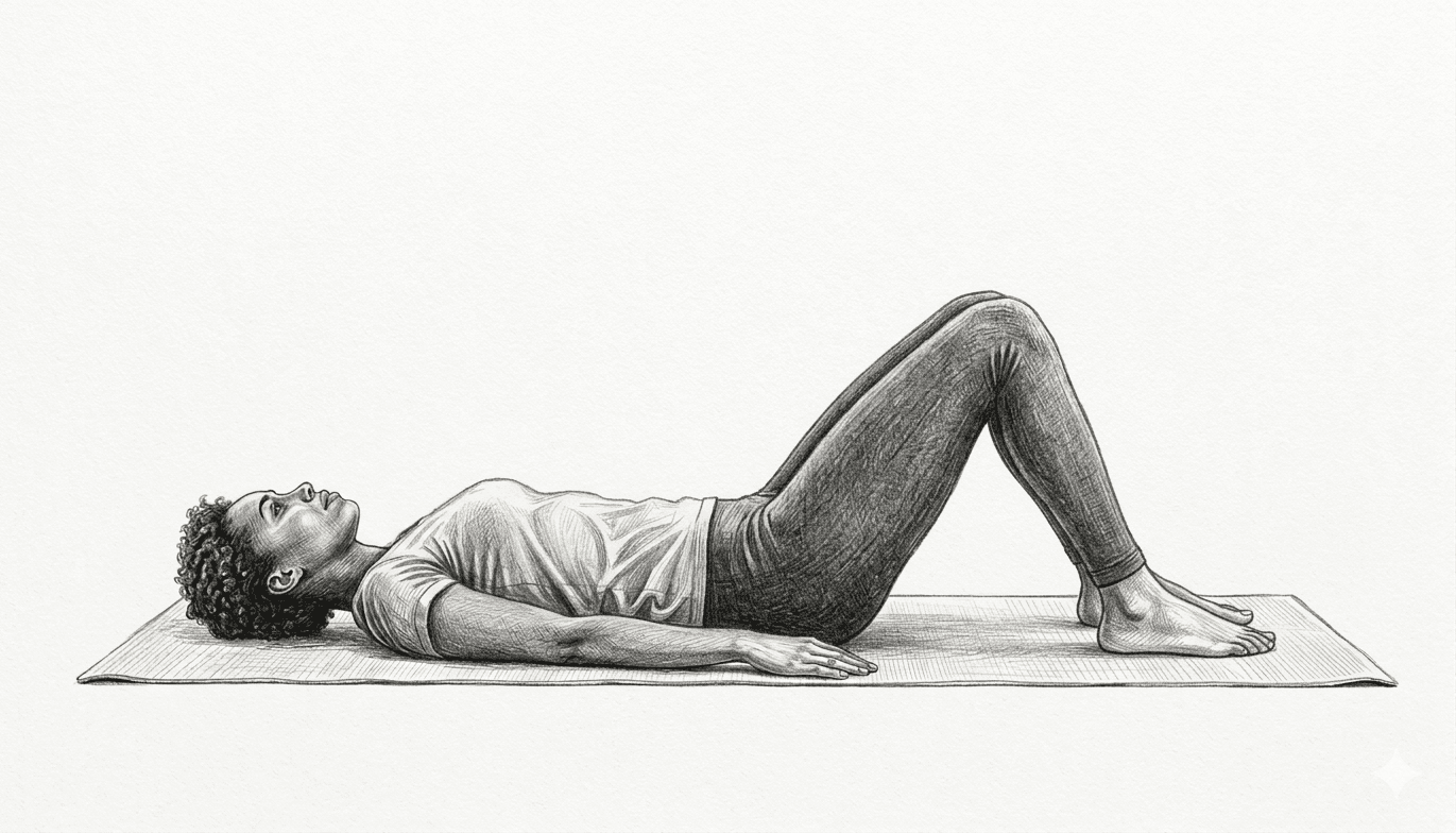 Step 2 for Supine Bridging  exercise