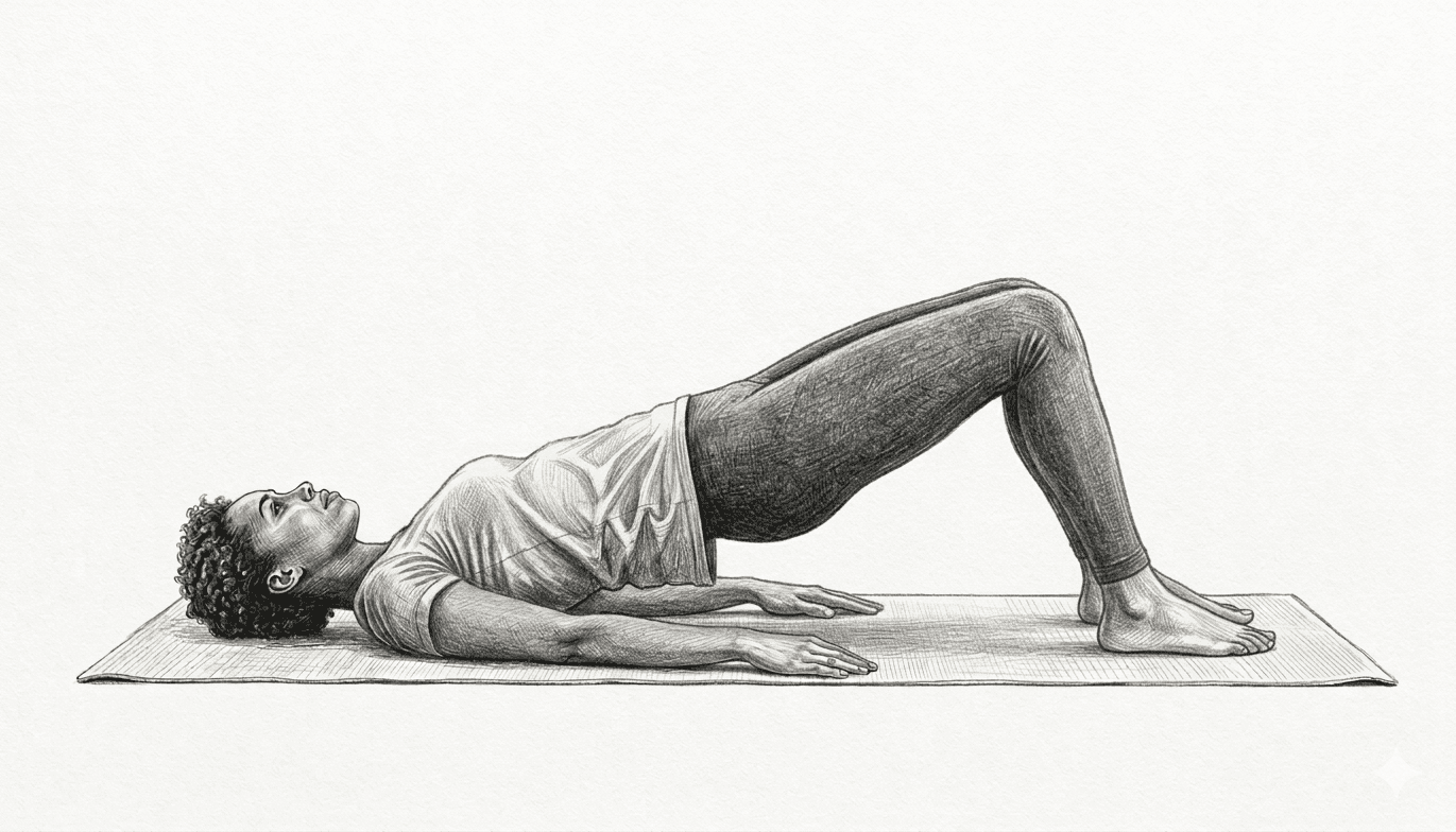 Step 4 for Supine Bridging  exercise