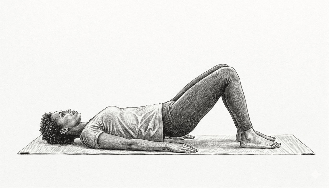 Step 3 for Supine Bridging  exercise